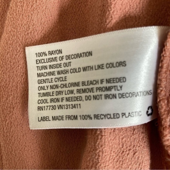 💋 Xhilaration coral peach kimono robe 👘 tie long cardigan Embroidered floral - Picture 10 of 11